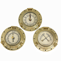 Station météo marine en laiton 3-en-1 : Horloge, Baromètre et Thermohygromètre pour Yacht, Bateau, Camping-car et Décoration