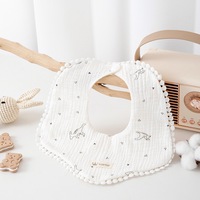 Bavoirs en gaze de coton à pétales pour bébés, vente en gros transfrontalière, serviettes anti-régurgitation imprimées pour bébés printemps-automne