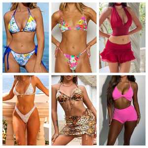 Traje de Baño de Dos Piezas para Mujer 2026, de Alta Calidad, Cintura Alta, Sexy, Poliéster/Algodón, Ropa de Playa, Barato, Gran Venta, Envíos Aleatorios - Product Image 3