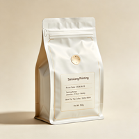 Sachet à café personnalisé en aluminium de qualité alimentaire, haute résistance à l'humidité, imprimé en héliogravure, fond plat, scellé sur huit côtés