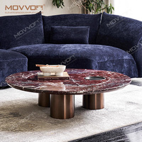 Meubles en pierre Socle bas Table basse en marbre Table basse de salon Table basse de centre de stockage pivotante ronde créative