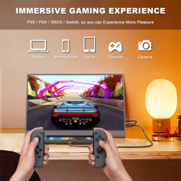 Monitor Portabel SIBOLAN 14 Inci Tipe-C LED Backlit Layar Ganda Ekstensi Laptop 1920x1080 Panel IPS Permukaan Anti Silau untuk Gaming
