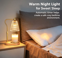 Lampe chauffe-bougie - Lampe chauffe-bougie avec minuterie et variateur d'intensité, hauteur réglable, chauffe-cire électrique