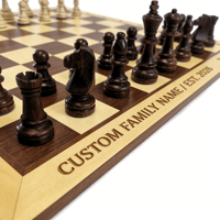 Échiquier professionnel personnalisable en bois massif de 52 cm, ensemble d'échecs en bois de qualité tournoi pour cadeaux d'entreprise et jeux de tournoi