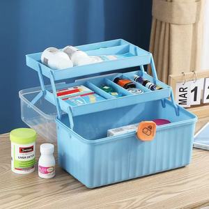 Multi Layer Cosmetic Storage <b>Box</b> With Lid And Compartments Foldable Desktop Organizer For <b>Makeup</b> Medicine Cabinet Use - Product Image 2