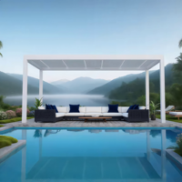 Pergola en aluminium bioclimatique personnalisé pour l'extérieur avec pare-soleil motorisé pour le stationnement de voiture cadre enduit de poudre