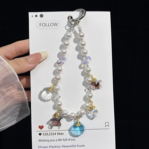 Chaîne de téléphone à thème océanique avec coquillages et étoiles, breloque nœud papillon goutte d'eau, élégante et féerique, ornement suspendu pour <span class=keywords><strong>sac</strong></span> à <span class=keywords><strong>main</strong></span>, en gros - Product Image 6