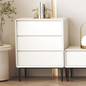 Solid wood <strong>chest</strong> <strong>of</strong> <strong>drawers</strong> for a modern minimalist living room side cabinet with Italian-style <strong>drawers</strong> and white lacquer finish - Product Image 2
