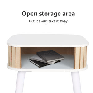 أريكة غرفة نوم طبيعية قابلة للإزالة بلون مخصص-سرير خشبي بجانب السرير - Product Image 2