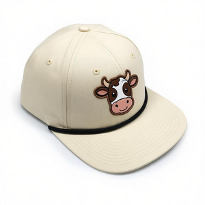 Gorras Casuales de Lona y Terciopelo con Cierre a Presión para Hombre y Mujer, con Parche Tejido de Vaca, de 1-2 Tonos, con Cuerda, Ideales para Viajes al Aire Libre y Fiestas - Vietnam - Product Image 2