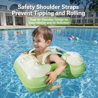 Bouée de natation gonflable légère et pliable, étanche, anti-retournement, pour bébé, avec boucle de sécurité, pour piscine