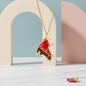 Lucky Calf Enamel Necklace 18K Gold Plated Waterproof Cow Bull <strong>Animal</strong> Pendant Necklace for <strong>Animal</strong> <strong>Lover</strong> - Product Image 1