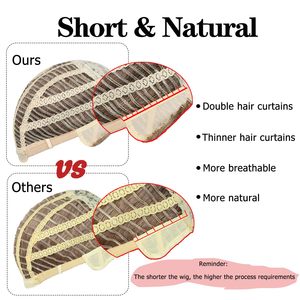 YIMANEILI vente en gros perruques de cheveux courts légers perruque synthétique brune mélangée blonde <span class=keywords><strong>coupe</strong></span> <span class=keywords><strong>courte</strong></span> pour hommes - Product Image 6