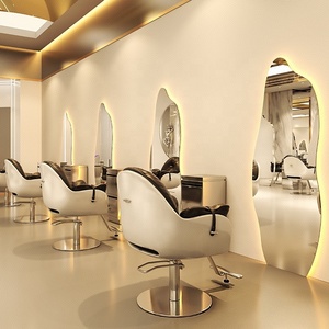 Miroir mural LED moderne de style européen pour salon de coiffure, meuble multifonctionnel avec garantie pour la coupe de cheveux - Product Image 2