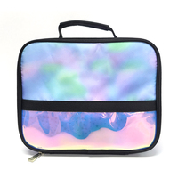 Trousse à crayons holographique tie-dye pour filles, trousse à crayons irisée à double fermeture éclair, pochette de papeterie pour classeur à 3 anneaux