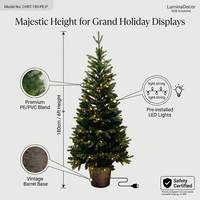 Sapin de Noël Artificiel Premium 150 cm – Gagnant du Test – Pliable pour Intérieur – Comprend un Support en Bois et un Sac de Rangement – Pure Living