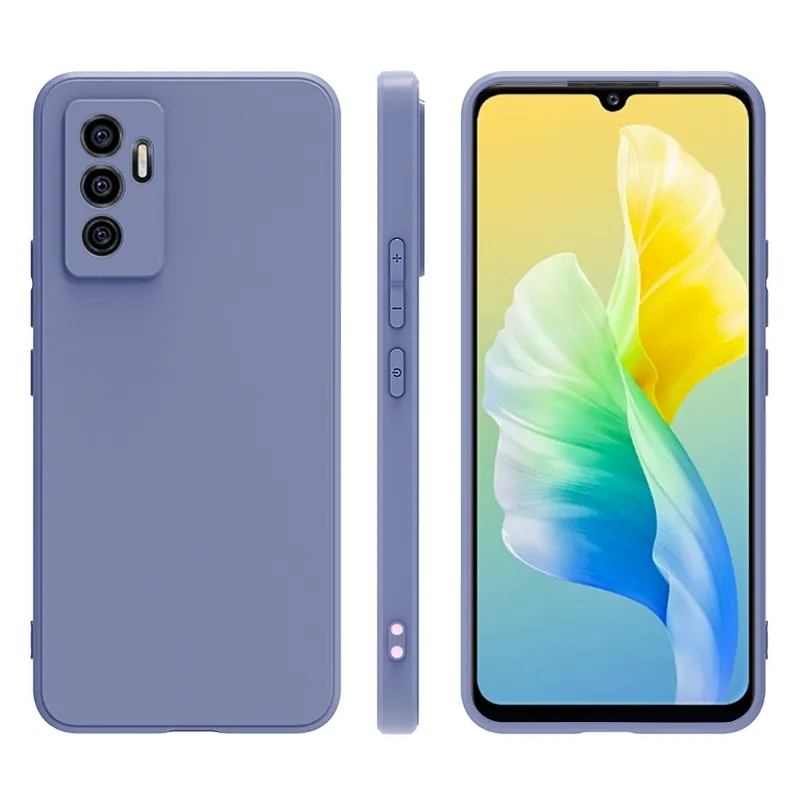 Vivo S10e S9E V21E S10 S9 Y33S Y72 Y51 Y20TPU電話ケース用液体シリコンマイクロファイバーカバーケース