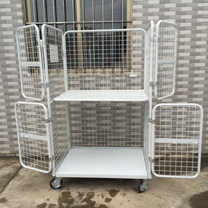 Süper Market katlanabilir konteyner sepeti rulo kafes arabası kablolu depo kapısız lojistik sepeti - Product Image 6