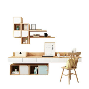 <span class=keywords><strong>Bureau</strong></span> d'ordinateur <span class=keywords><strong>mural</strong></span> en bois, <span class=keywords><strong>rangement</strong></span>, Style nordique, meubles de salle d'étude - Product Image 5