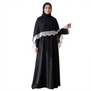 Vêtements Islamiques 2026 : Ensemble Abaya Respirante en Dentelle de Dubaï 2 Pièces Loriya, Robe Longue Modeste et Hijab pour Mariage Automne/Printemps pour Femmes Musulmanes - Product Image 4