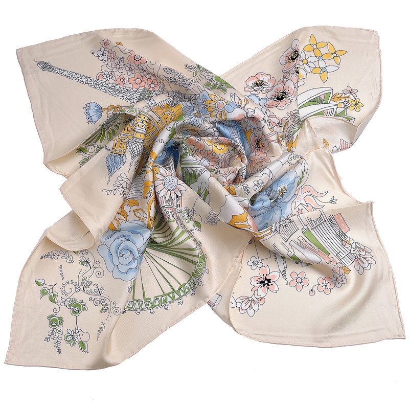 Customized scarf digital print scarf handkerchiefs for women