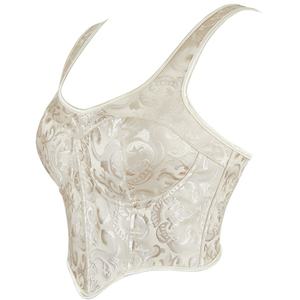 Corsé Corto Vintage de Encaje Floral para Mujer con Control Firme, Tejido Jacquard Transpirable y Ecológico <span class=keywords><strong>en</strong></span> Color Albaricoque - Product Image 4