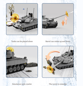 Diy montaje leopardo 2A7 hielo y nieve caballo tanque militar ejército modelo tanque mini bloque de construcción MOC ladrillos construcción juguete - Product Image 4