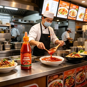 Salsa de Chile Dulce Sriracha Premium con Azúcar, Ajo Real y Sal, Suave, Picante y de Intensidad Media, en Bolsa, Botella y Envases a Granel - Product Image 4