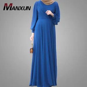 New Arrival Long Sleeve Muslim Women Evening Dress Hotsale Big Hem Indonesia Clothes Elegant Ladies Islamic Clothing In Dubai