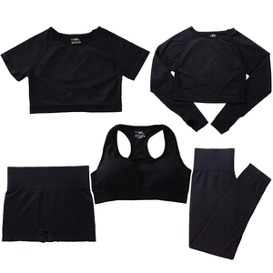 Conjunto de yoga para mujer con tela elástica para entrenamiento en el gimnasio, fitness y ropa deportiva diaria, ajuste cómodo. - Product Image 1