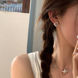 Elegantes Pendientes de Plata de Ley 925 para Niña, Hermosa Forma de Mariposa, Estrella, Concha, Perla, Engaste de Bisel, Joyería de Esmalte - Product Image 4