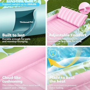 Piscina Inflable para Broncearse, Bote Flotante para Adultos con Almohada, Tumbona Inflable para Piscina, Bañera Inflable con Protección Solar, Cama Flotante para Broncearse - Product Image 6
