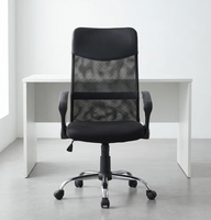 Chaise de bureau moderne de direction en tissu mesh, dossier mi-haut, pivotante, accoudoirs fixes, base en nylon/métal, pour personnel, Chine