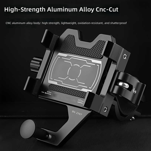 Heavy Duty CNC Aluminum Alloy Anti Vibration Handlebar Mount for Outdoor Riding Bicycle Phone Holder