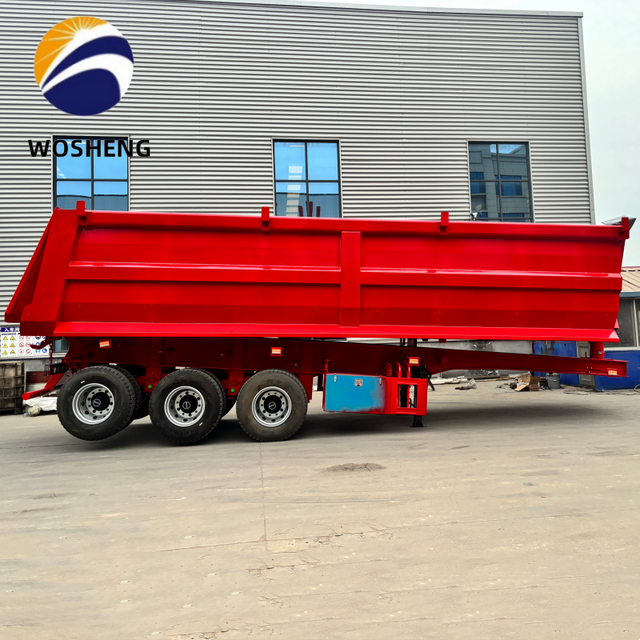 3 Axle 60 Ton Wear-Resistant Plate Rear Dump Truck Trailer Hydraulic Tipper Semi Trailer for Transport Big Stones