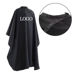 Capas de Peluquería Impermeables, Resistentes a los Químicos y al Agua, con Ganchos de Goma Negros para el Cuello, Capas para Clientes de Salón de Belleza con Botón para el Logotipo - Product Image 1