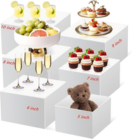Ensemble de cubes de présentation pour buffet en acrylique blanc