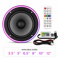 Anneau lumineux ambiant LED RGB pour haut-parleur de voiture, 3,5, 5, 6,5, 8, 10, 12 pouces, télécommande, éclairage décoratif audio pour voiture