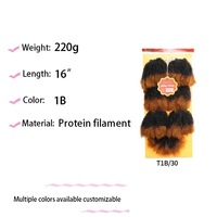 Extensions de cheveux synthétiques à tresser, 16 pouces, Afro Kinky Curly, 7 pièces, 220g, en filament de protéine, vente en gros