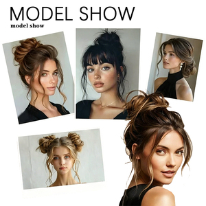 <span class=keywords><strong>Chignon</strong></span> en cheveux humains, postiche en queue de cheval, mèches de cheveux brésiliennes, <span class=keywords><strong>chignon</strong></span> pour femmes, chouchous, chignons, extensions de cheveux humains réels - Product Image 4