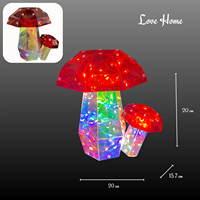 Moderna Decorazione a Forma di Fungo Prismatico Iridescente, Figurina LED 3D Riflettente Arcobaleno, Regalo Unico per Matrimoni e Decorazione da Tavolo