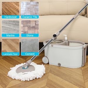 <span class=keywords><strong>Mop</strong></span> <span class=keywords><strong>Rotante</strong></span> con Secchio e Design a Ruota Libera, Set <span class=keywords><strong>Mop</strong></span> e Secchio in Microfibra con Sistema di Strizzatura a Pressione Manuale per Pulizia Pavimenti Senza Sforzo - Product Image 5