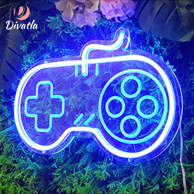 DIVATLA Personalização Entretenimento Quarto Game Controller Moda & Ambiente Na Moda Decoração Interior Acrílico Luz Neon Signs