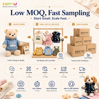Vêtements personnalisés pour animaux en peluche, tenues pour jouets en peluche à faible MOQ pour cadeaux d'anniversaire, faveurs de fête et vente au détail en boutique