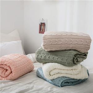 Couverture tricotée chaude et épaisse en acrylique au Crochet Super doux Sherpa Super confortable <span class=keywords><strong>Xeb</strong></span> - Product Image 3