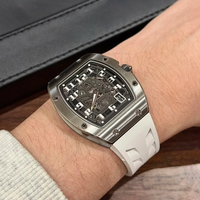 Montre de plongée ultra-fine à cadran creux en forme de barillet, de qualité supérieure, montre-bracelet pour homme avec bracelet confortable en caoutchouc et nylon