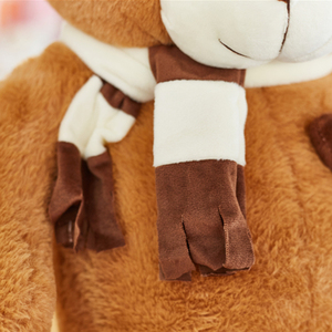 Encantadora juguetes de peluche marrón oso de peluche de juguete con <span class=keywords><strong>amor</strong></span> y bufanda para niños regalo - Product Image 5