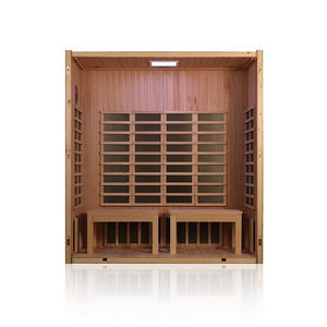 Cabine de sauna infrarouge lointain d'intérieur de grande taille 76x35 pouces, pour studio de yoga, 2 personnes, en bois de pruche, 120V, faible EMF, avec Bluetooth - Product Image 6
