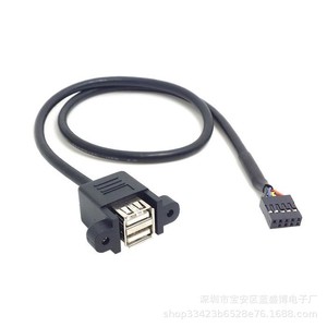 <b>Usb</b> <b>2.0</b> 9Pin To Dual Port Expansion Cable With Screw Hole Fixed For Desktop Computer Accessory - Product Image 2