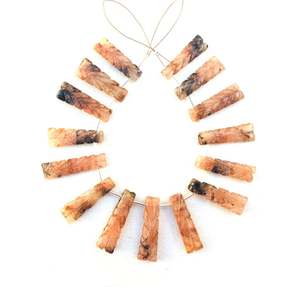 15 pièces de pierres précieuses en Rhodonite naturelle, forme fantaisie, sculpture, belle fabrication, collier fait à la main, pendentif - Product Image 3